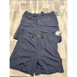 ✅2x- Mens 2XL VTG Pro-Tuff Navy Cargo Shorts Dupont Supplex Nylon WP Fishing